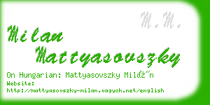 milan mattyasovszky business card